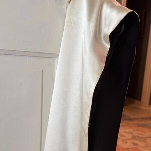 Stylish Satin Wrap in Black and Cream